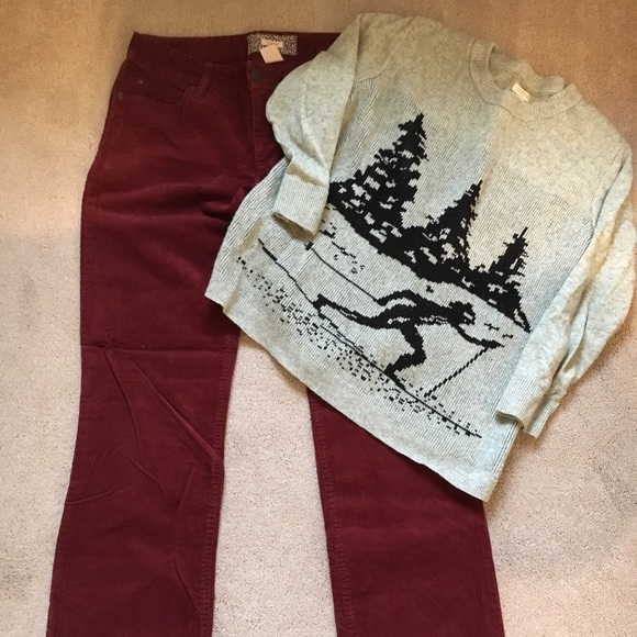 Maroon corduroy pants. Jcrew - Picture 1 of 5